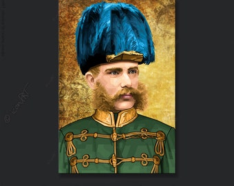 Emperor Franz Joseph I - Pop Art Icon Images Cult(ure) for Living Room, Hallway & Office Wall Art Digital Art on Canvas Art Print XXL Gift