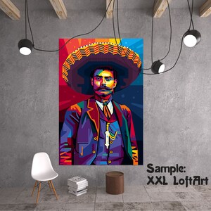 Wall ART In Memory Of Emiliano Zapata personalized gift art print pop art home wall decor canvas gift for her gift for him image 4