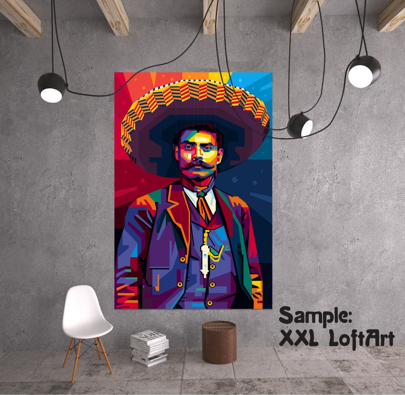 Wall ART In Memory Of Emiliano Zapata personalized gift art print pop art home wall decor canvas gift for her gift for him image 4