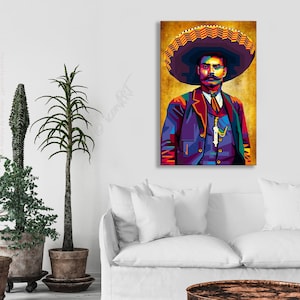 Wall ART In Memory Of Emiliano Zapata personalized gift art print pop art home wall decor canvas gift for her gift for him image 7