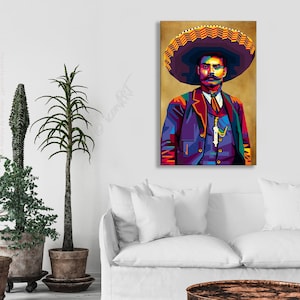 Wall ART In Memory Of Emiliano Zapata personalized gift art print pop art home wall decor canvas gift for her gift for him image 6