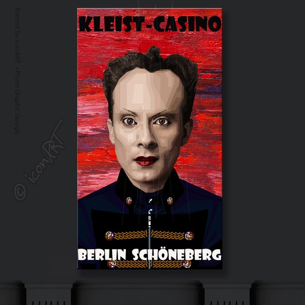 Kleist-Casino Berlin Schöneberg - Klaus |o1- Poster Art XXL - Musiker Bilder Digital Art auf Leinwand für Wohnzimmer & Büro, LGBT