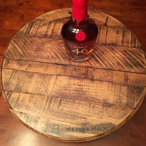 Bourbon Barrel Lid Lazy Susan authentic Buffalo Trace, Jack Daniels, Jim Beam, Clermont Springs, and Makers Mark distillery stamps image 5