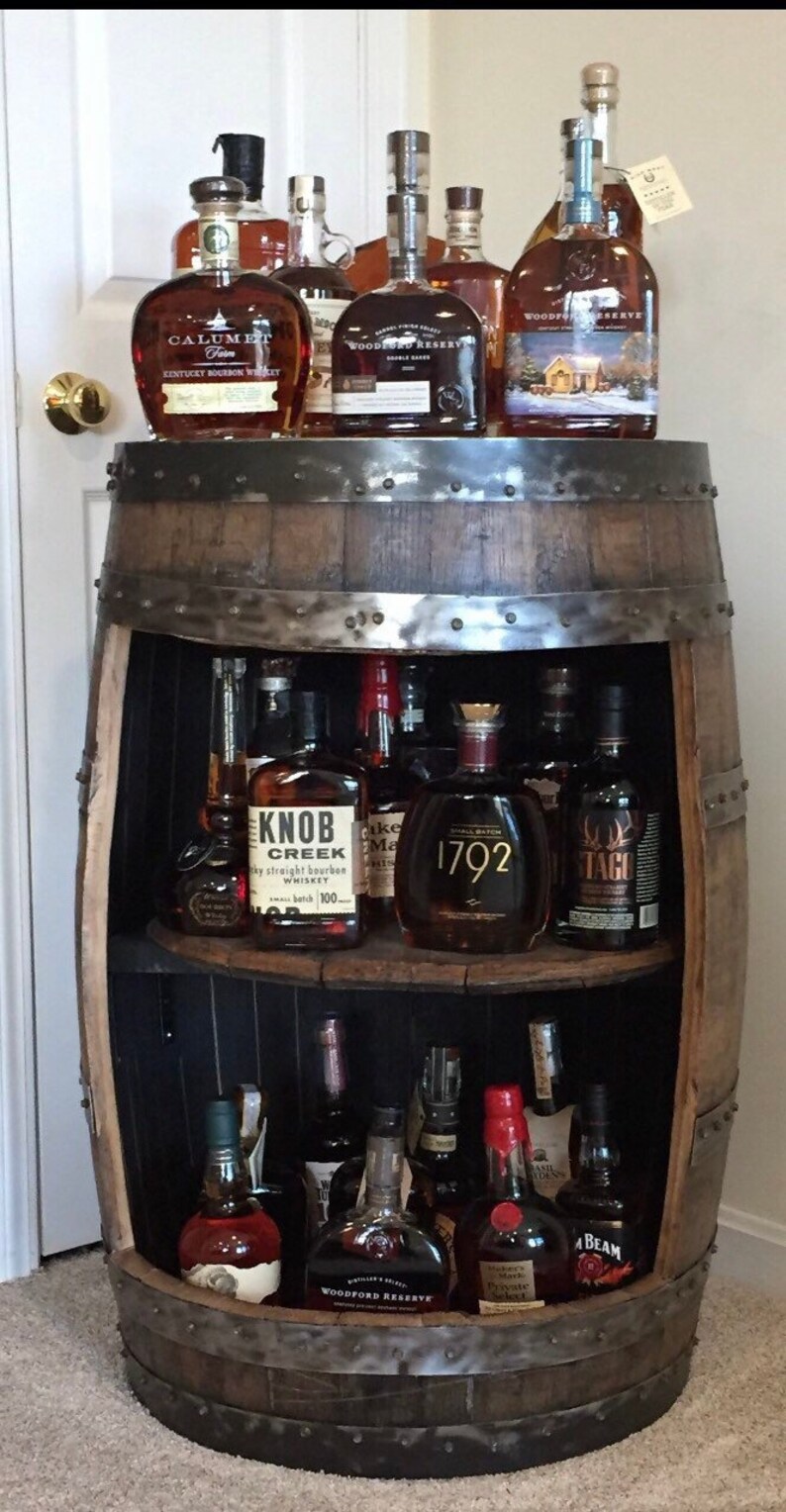 Bourbon barrel bar display case. Buffalo Trace WoodFord Jim Etsy