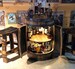 Authentic Bourbon barrel bar, barrel liquor cabinet display case with doors handcrafted Buffalo Trace, Weller, Kentucky whiskey bourbon 