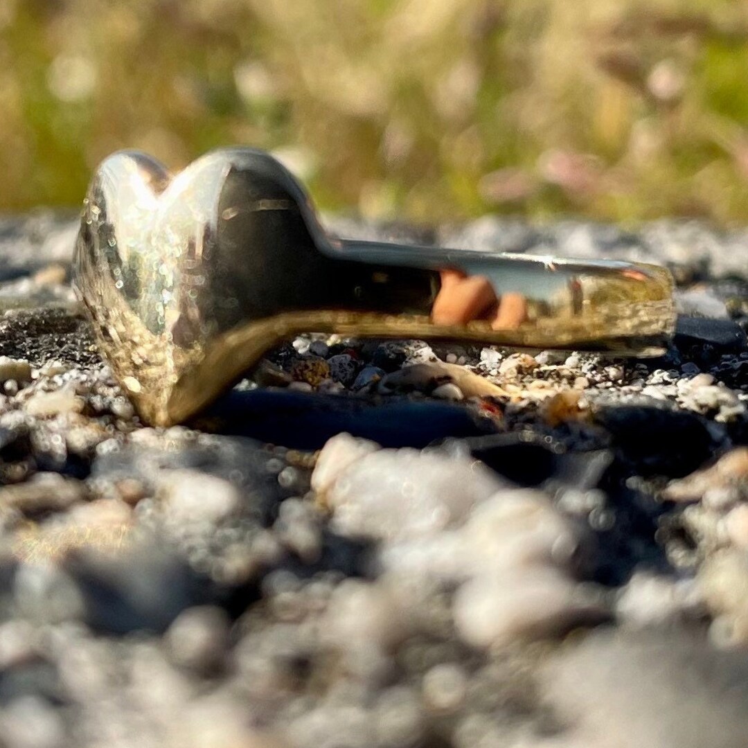 Flat Heart Ring Cute Love Ring Cutout Jewelry Romance Symbol Etsy