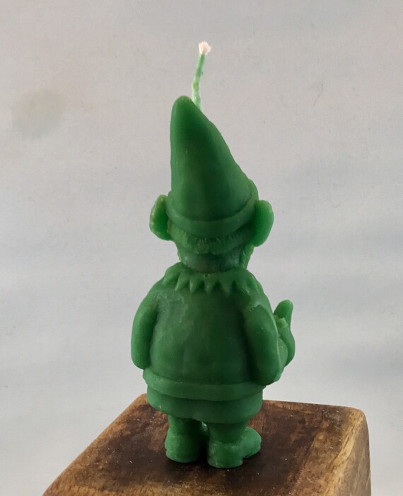 Young Christmas elf candle Gnome for the holidays candle elf candle Beeswax christmas candle Beeswax Christmas candle