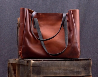 Handmade Vintage Leather Women Office Bag | Brown Leather Purse | Leather Tote
