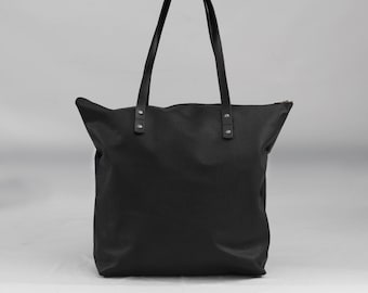Leather Tote with Zipper Handcrafted Purpose Leather Handbag Everyday Use Leather Purse Large Size Tote Bag Genuine Leather, Gift for Her