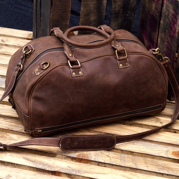 Leather Duffel Bag - Etsy