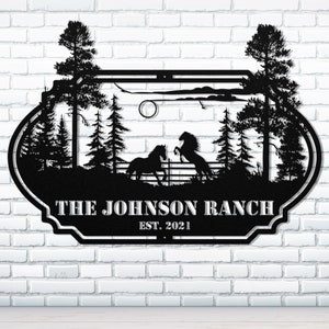 Ranch Metal Sign, Metal Barn Sign, Custom Metal Farm Name Sign, Personalized Farmhouse Decor, Farm Gate Hanger, Metal Farm Sign, Farmer Gift