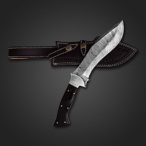 Nóż Kukri ze stali damasceńskiej Nóż myśliwski Nóż kempingowy Nóż survivalowy Nóż Bushcraft Nóż wikingów Prezent rocznicowy dla niej, dla niego, męża, taty