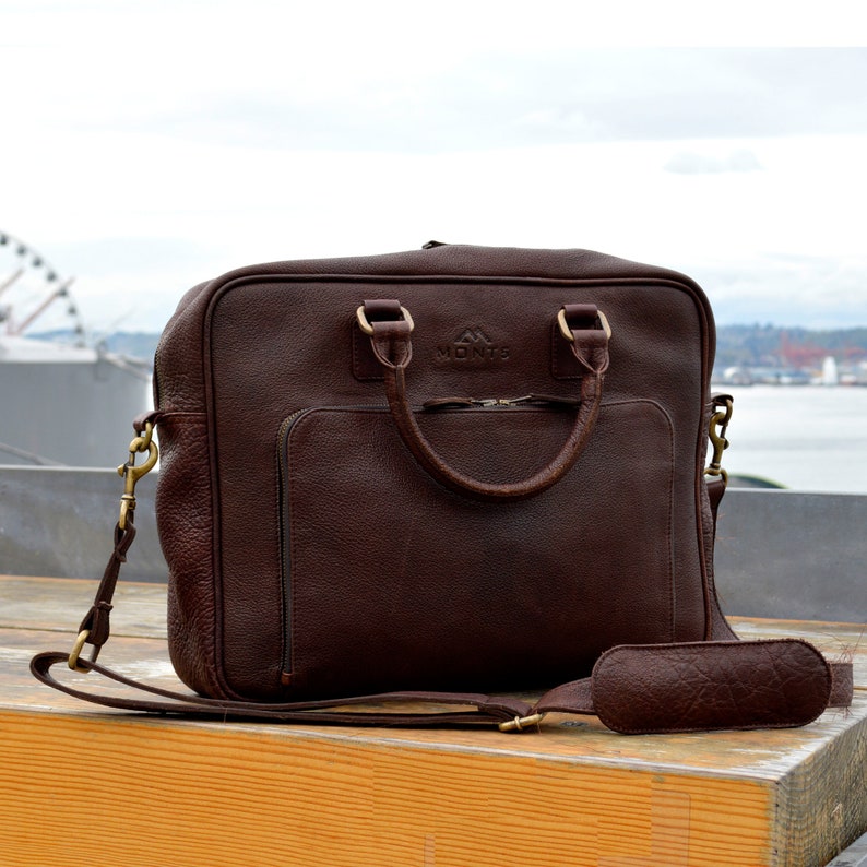 Mens Briefcase Calf Leather 15 Laptop Business Bag Etsy Australia