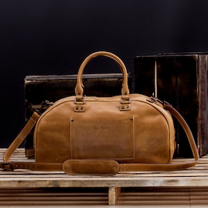 Handmade Leather Duffel Bag Carry On Crossbody Travel Bag Laptop Duffle Leather Luggage Weekender Bag Overnight Luggage Bag Anniversary Gift