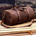 Personalized Leather Weekender Duffel Bag: Travel Cabin Bag, Minimilist, Luxurious & Lightweight product logo