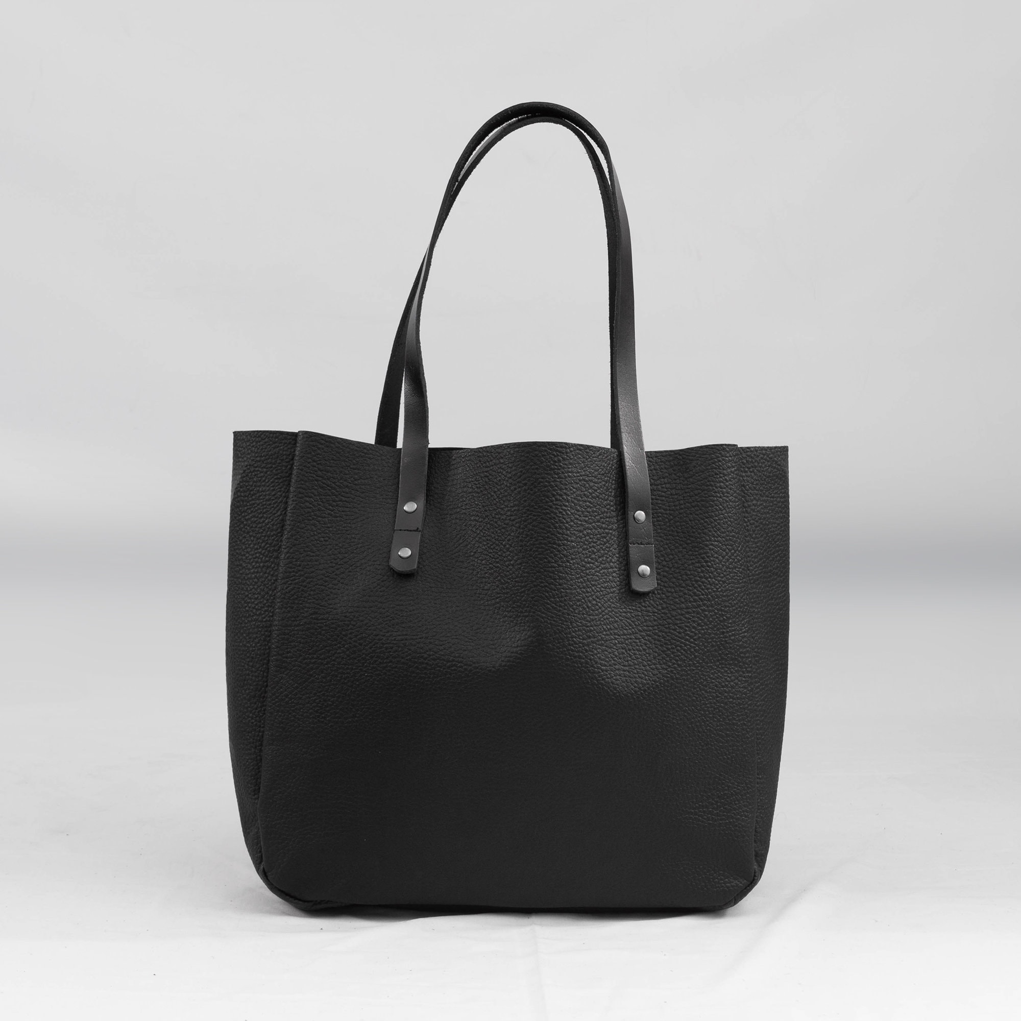 Black Leather Tote Soft Leather Handbag Everyday Market Etsy UK