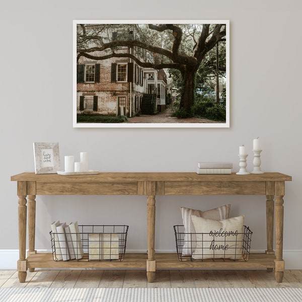 Savannah, Georgia | Historic Downtown Savannah | Barnard Street | Southern Oak Tree | Landscape Photo Prints