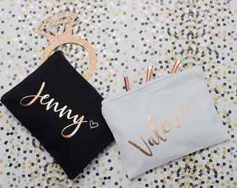 Personalized Cosmetic Bag - Bridesmaid Personalized Cosmetic Bag - Bridesmaid Makeup Bag - Personalized Makeup Bags - Bridesmaid Pouch -C001