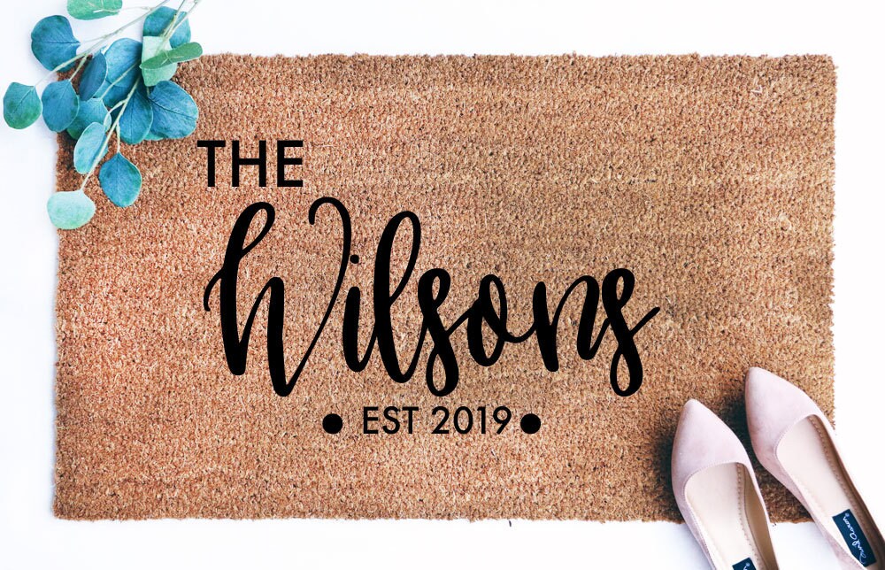 Personalized Doormat Last Name doormat Houswarming Gift Etsy