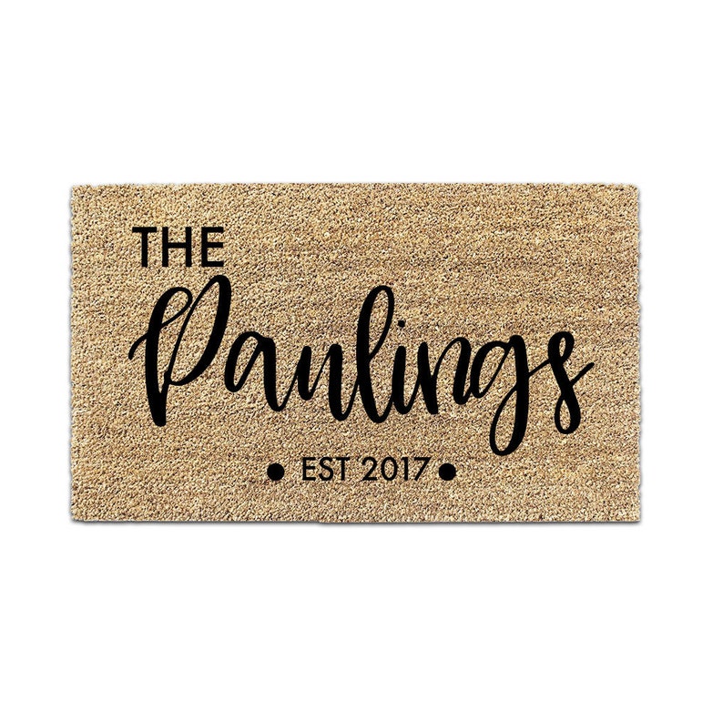 Personalized Doormat Last Name doormat Houswarming Gift Etsy