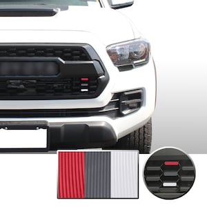 Front Grille 3 Color Vinyl Wrap Decal Compatible with Tacoma TRD Pro 2016-2020 - 3D Carbon Fiber