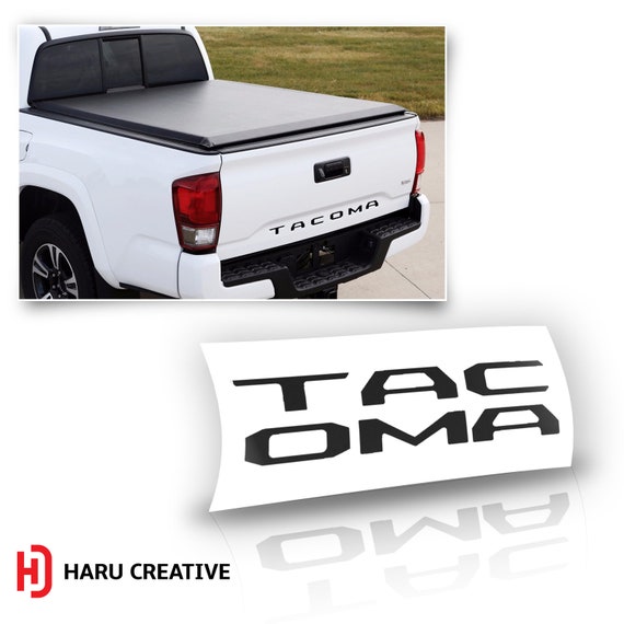 Matte Black Haru Creative Rear Trunk Tailgate Letter Insert Decal Sticker Compatible with and Fits Toyota Tacoma 2016 2017 2018 2019