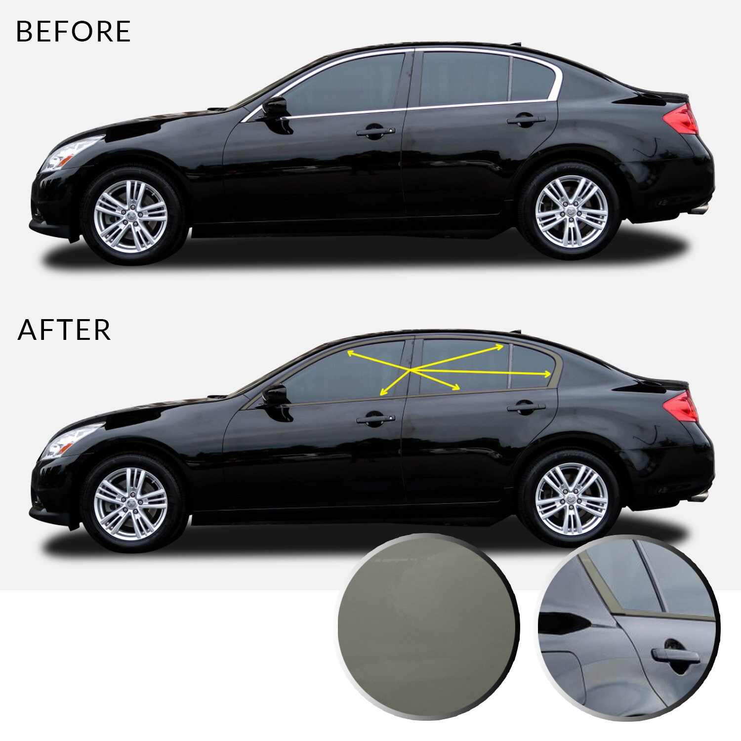 Window Trim Chrome Delete Vinyl Decal Compatible with and Fits Etsy