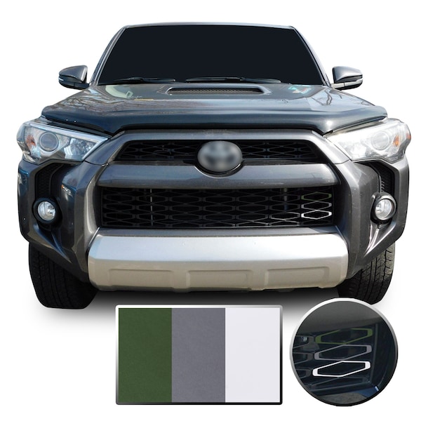 Front Grille 3 Color Vinyl Wrap Decal Overlay Compatible with Toyota 4Runner 2014-2020 - Matte