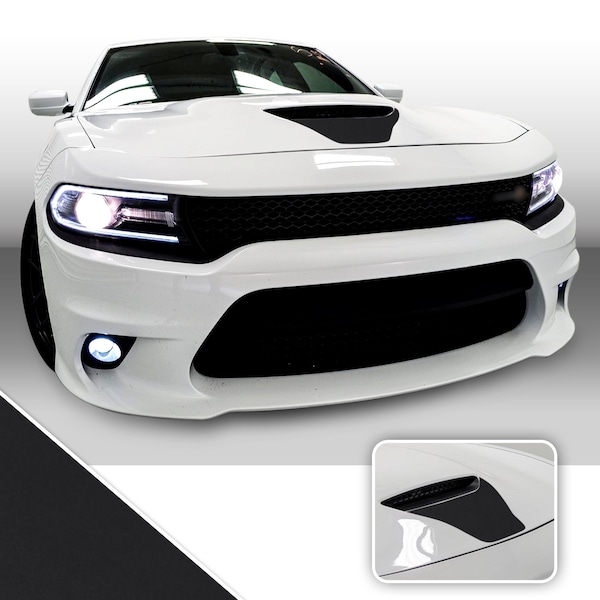 Front Hood Scoop Vinyl Wrap Decal Kit Compatible with and fits Charger Scat Pack 2015-2020 - Matte