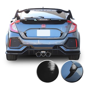 Trunk Fangs Accent Vinyl Decal Overlay Wrap Compatible with Honda Civic Sedan Hatchback 2016-2020 - Gloss