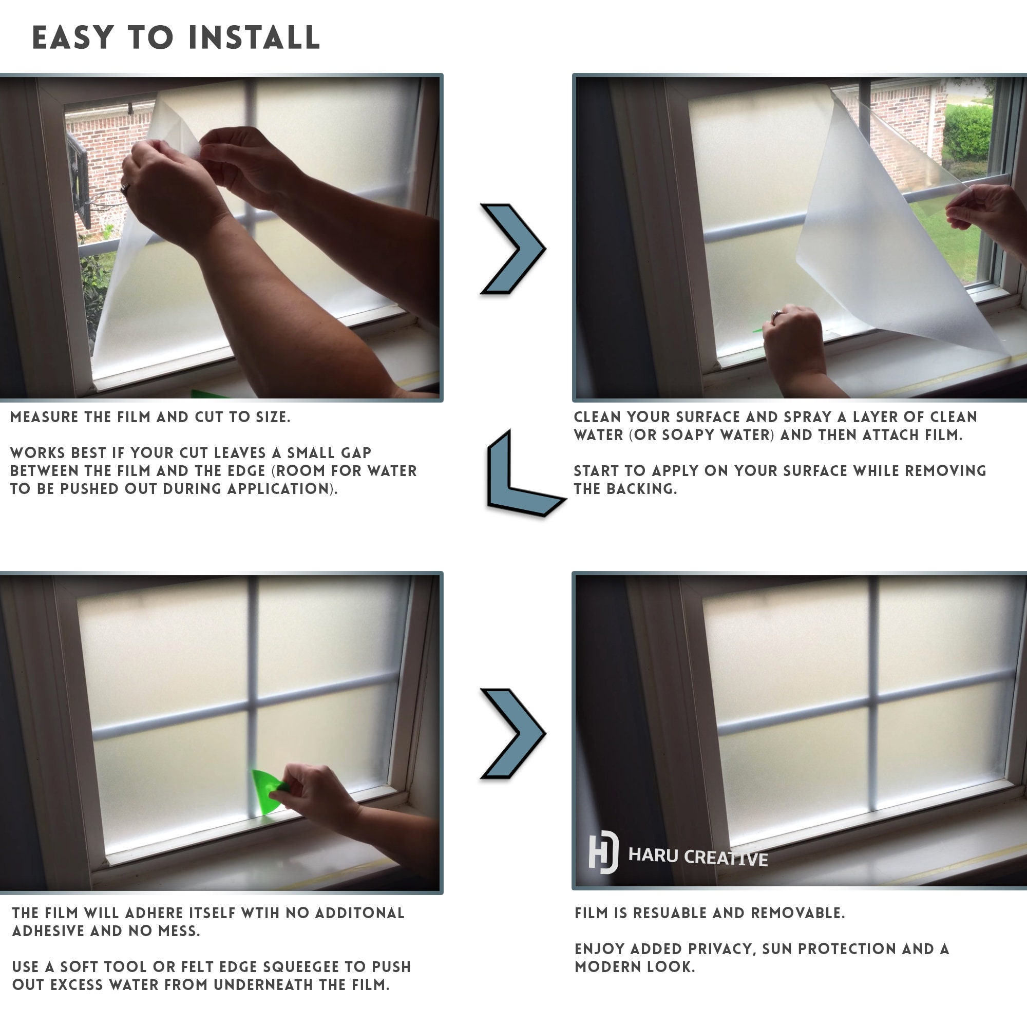 Privacy Decorative Window Glass Frost Static Cling Adhesive - Etsy