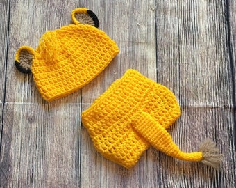 Lion Baby Hat, Simba Crochet Outfit, Newborn Lion Outfit, Newborn Photo Prop, Baby Lion, Safari Nursery Decor, Newborn Halloween Costume,