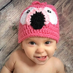 Baby Flamingo Hat, Crochet Flamingo Hat, Flamingo Hat, Bird Hat, Crochet Baby Outfit, Newborn Photo Prop, Newborn Halloween Costume, Baby