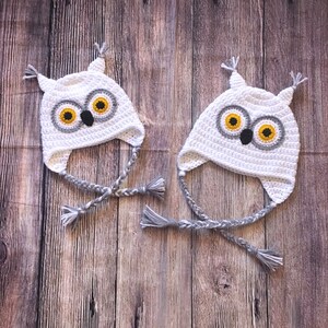 Crochet Owl Hat Baby Owl Hat, Kids Owl Hat, White Owl Hat, White Owl Beanie, Snowy Owl Hat, Newborn Owl Hat, Toddler Owl Hat, Hedwig Hat
