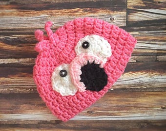 Baby Flamingo Hat, Crochet Flamingo Hat, Flamingo Hat, Bird Hat, Crochet Baby Outfit, Newborn Photo Prop, Newborn Halloween Costume, Baby
