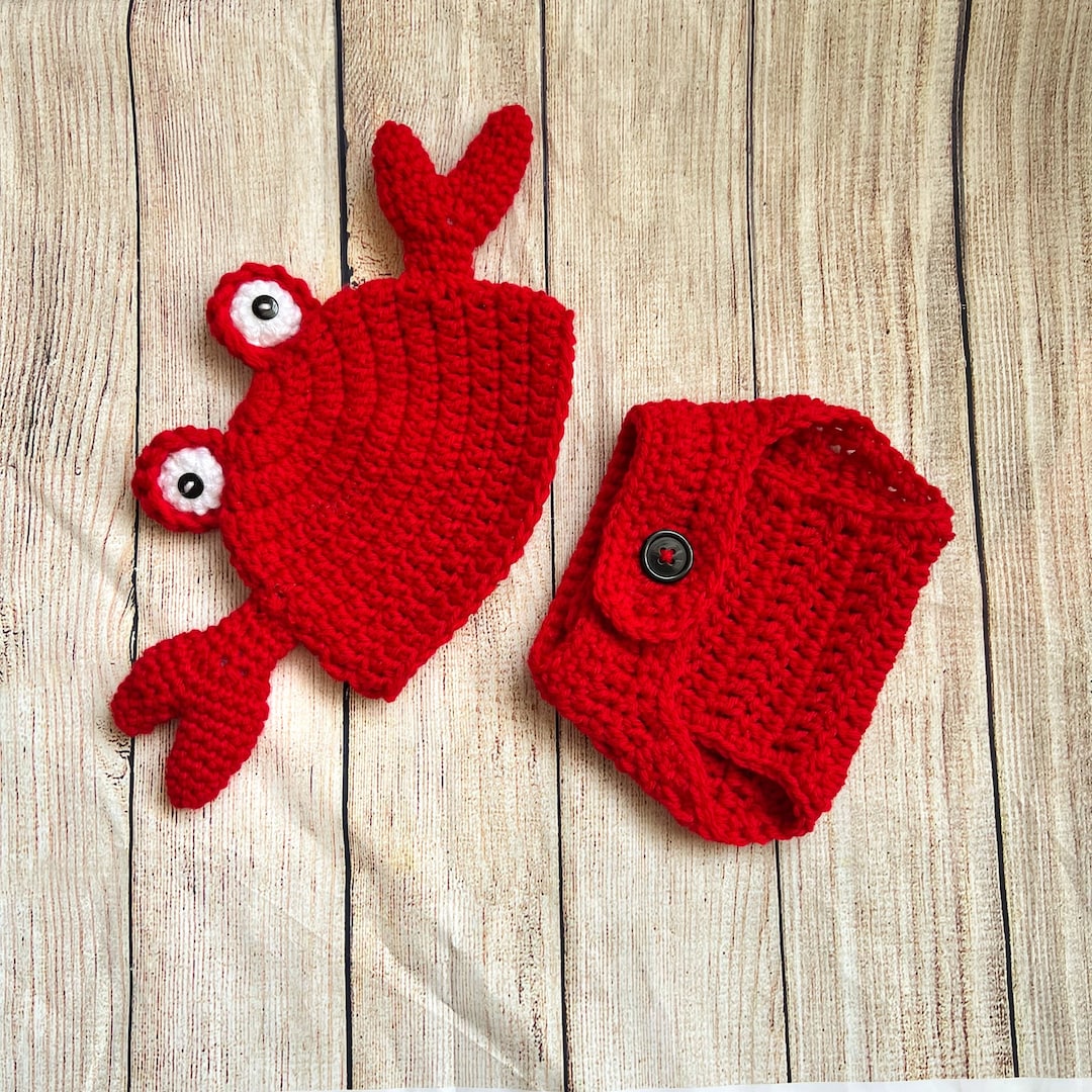 Baby Lobster Outfit, Crochet Crab Set, Lobster Hat, Crab Hat, Crochet