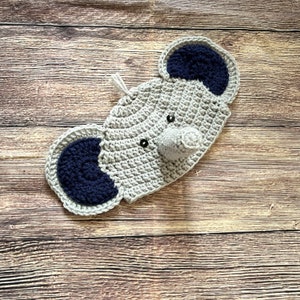 Crochet Elephant Hat, Baby Hat, Elephant Hat, Baby Elephant Hat, Newborn Photo Prop, Elephant Nursery Decor, Baby Animal Hat, Elephant