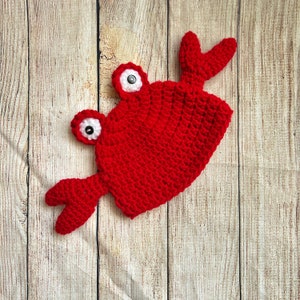 Baby Lobster Hat, Crochet Crab Hat, Lobster Hat, Crab Hat, Crochet Baby Bonnet, Newborn Photo Prop, Newborn Halloween Costume, Baby