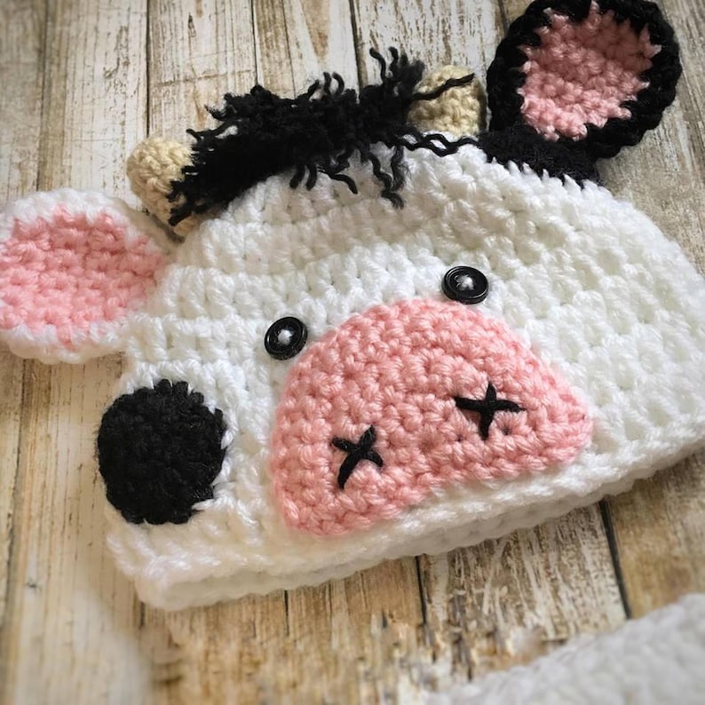 Baby Cow Outfit Crochet Cow Set Baby Cow Hat Farm Animal Etsy
