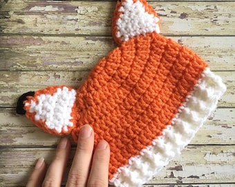 Newborn Halloween Costume, Baby Fox Outfit, Crochet Fox Set, Fox Hat, Baby Animal Hat, Newborn Photo Prop, Character Hat, Newborn Outfit