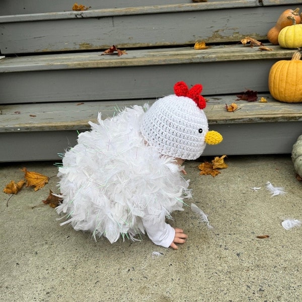 Baby Chicken Outfit, Crochet Chicken Hat, Chicken Hat, Bird Hat, Crochet Baby Outfit, Newborn Photo Prop, Newborn Halloween Costume, Baby