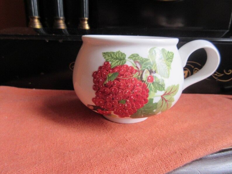 Made in England Portmeirion Pomuna Cup Mug The Red Currant Berries China Dishes Vintage