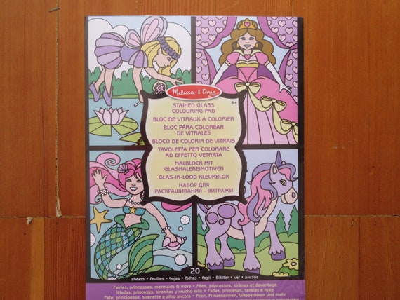 Stained Glass 20 Colouring Sheets Kids Craft Fairy Princess Etsy