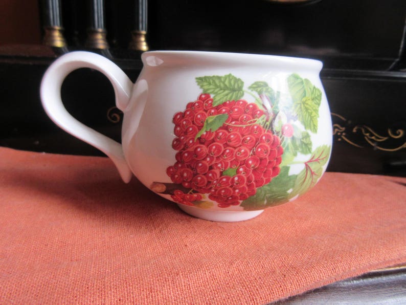Made in England Portmeirion Pomuna Cup Mug The Red Currant Berries China Dishes Vintage