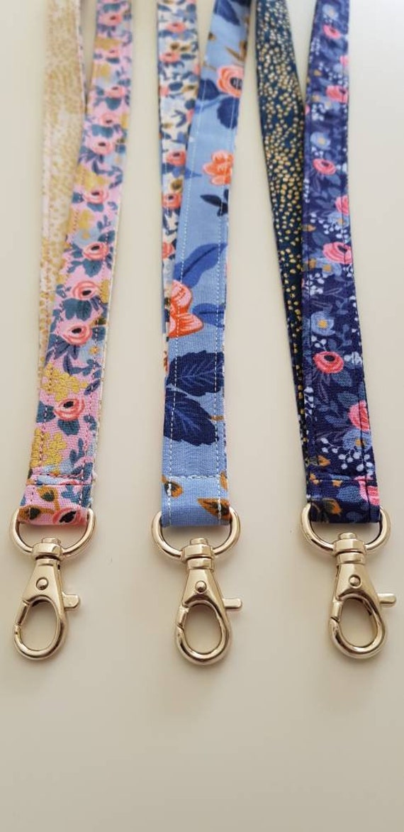 Rifle paper co lanyard Cotton and steel lanyard Les Fleurs Etsy