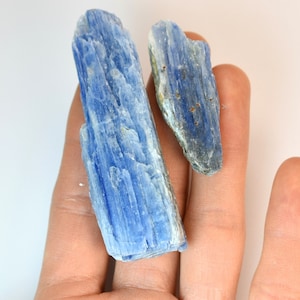 Blue Kyanite Blue Crystal Raw Kyanite Crystal Throat Chakra Third Eye Chakras Meditation Stone Palm Stone Metaphysical Altar Stone Gift image 1
