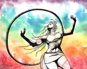 Hoop Dancer Art Prints "Exhilaration" Poster Art Painting Abstract Paintings Artwork Art Work Art Pictures Contemporary Art Woman Art Print