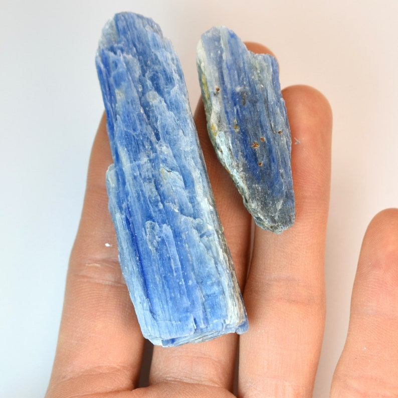 Blue Kyanite Blue Crystal Raw Kyanite Crystal Throat Chakra Third Eye Chakras Meditation Stone Palm Stone Metaphysical Altar Stone Gift image 1