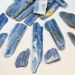 Blue Kyanite Blue Crystal Raw Kyanite Crystal Throat Chakra Third Eye Chakras Meditation Stone Palm Stone Metaphysical Altar Stone Gift image 5