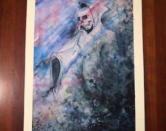 Reaper Art “Reaper Apparition” Grim Reaper Death Art Scythe Art Cloak Sickle Collaborative Art Grateful Dead Art Skeleton Painting Original